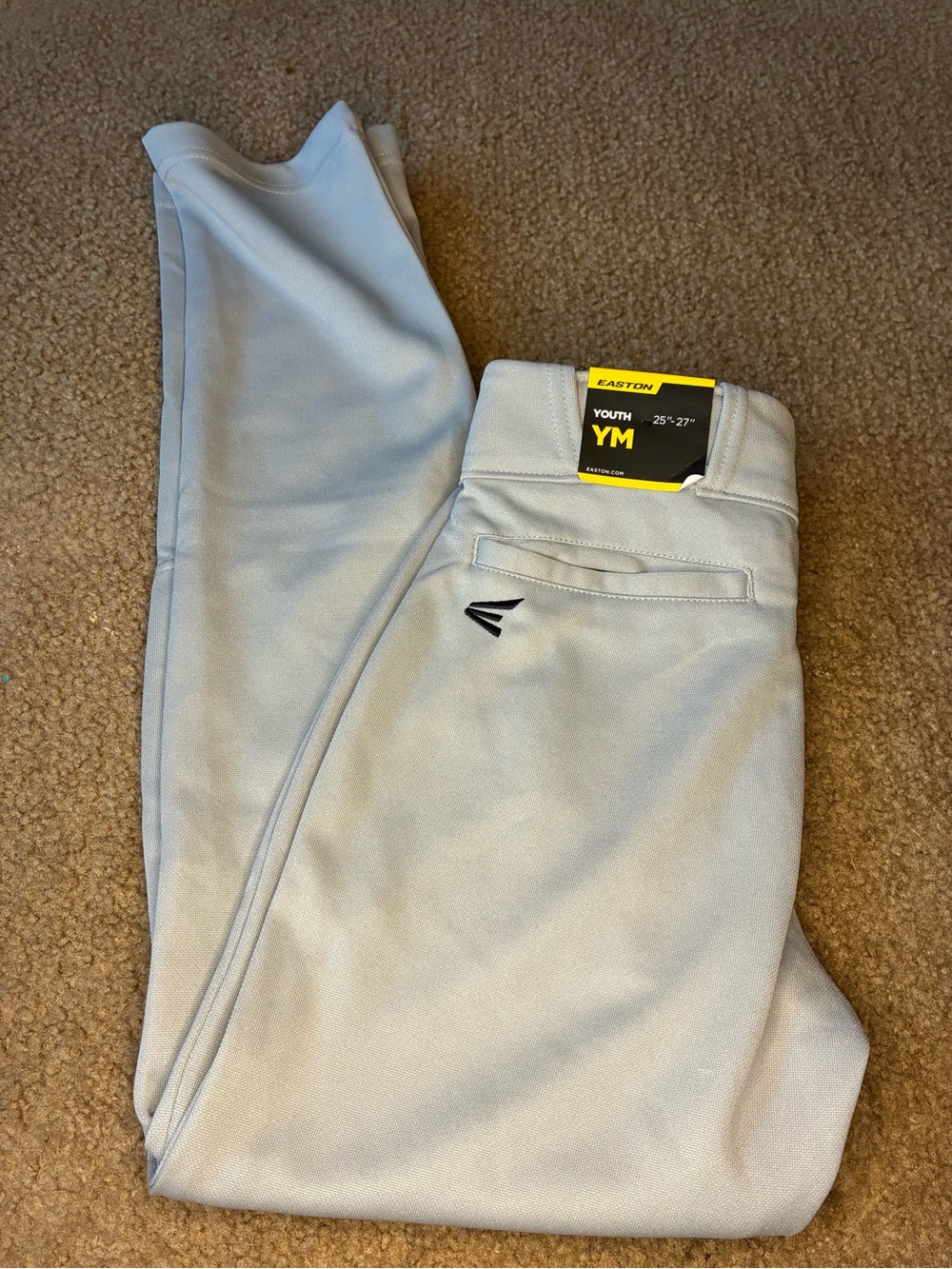 Easton Youth baseball pants in Light Gray